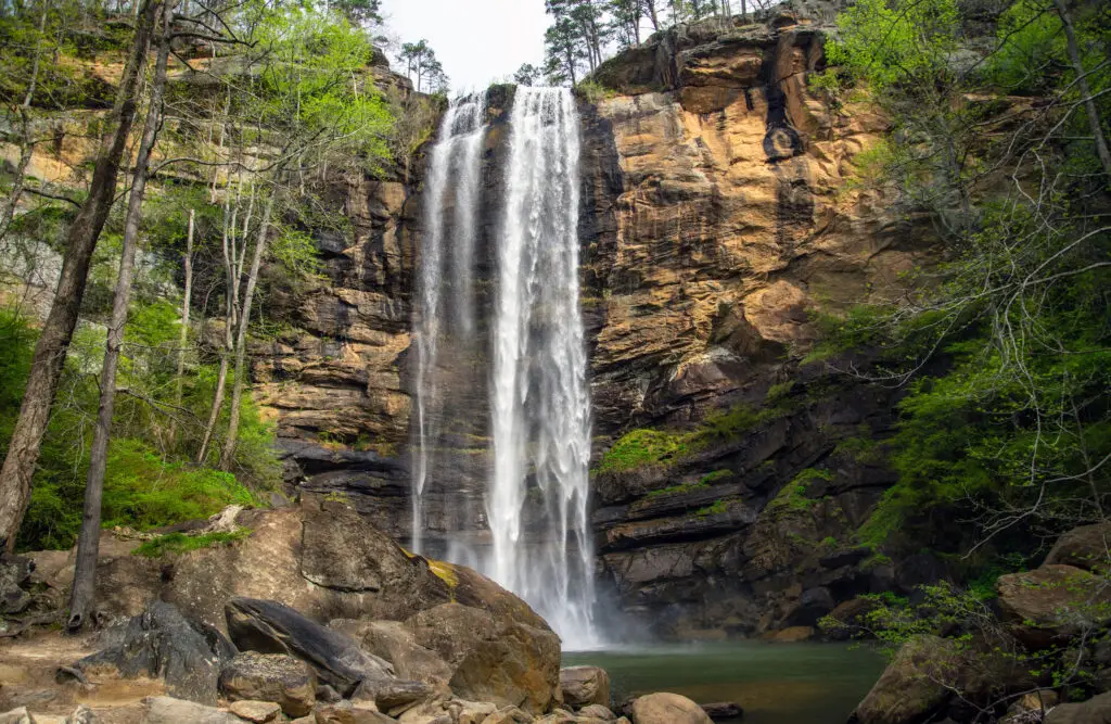 View of Toccoa Falls Waterfall