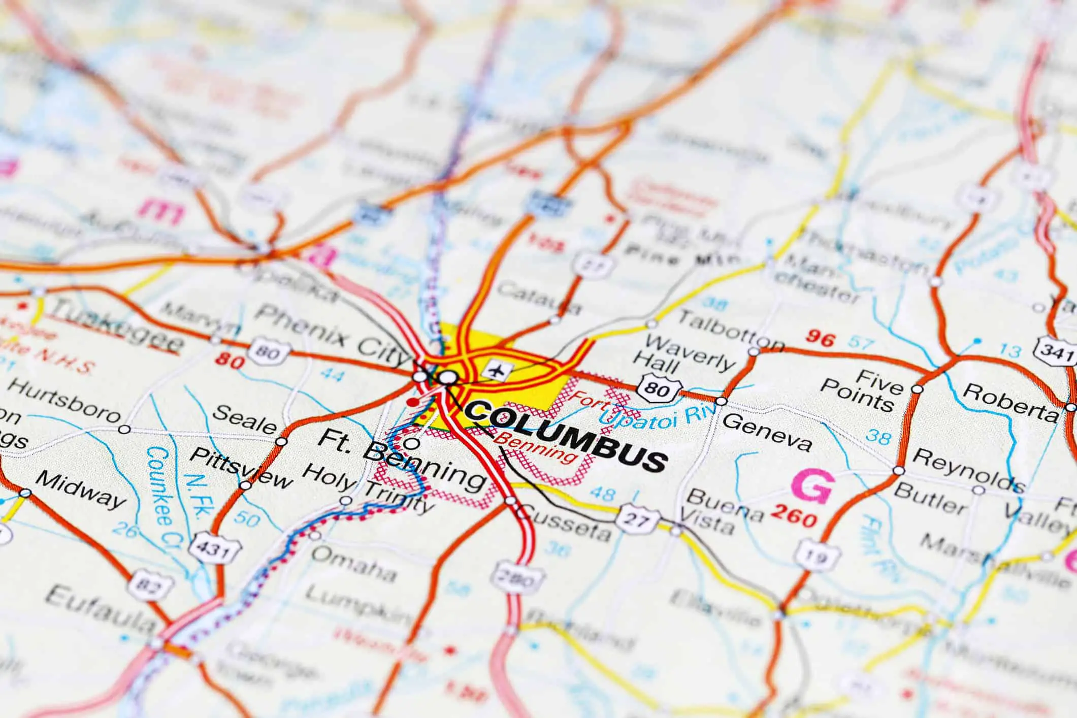 Columbus Georgia on Map