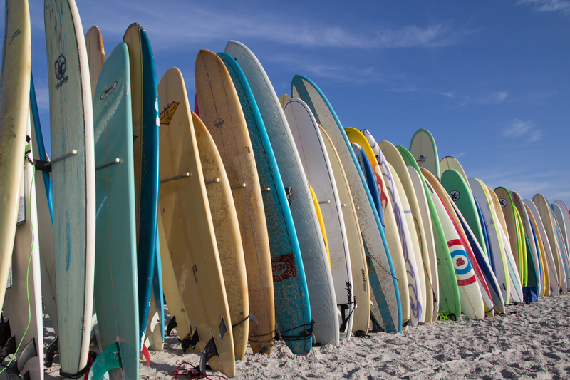Surfboards at Folly Beach