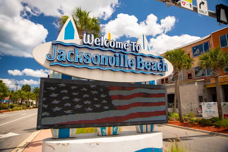 Welcome to Jacksonville Beach sign