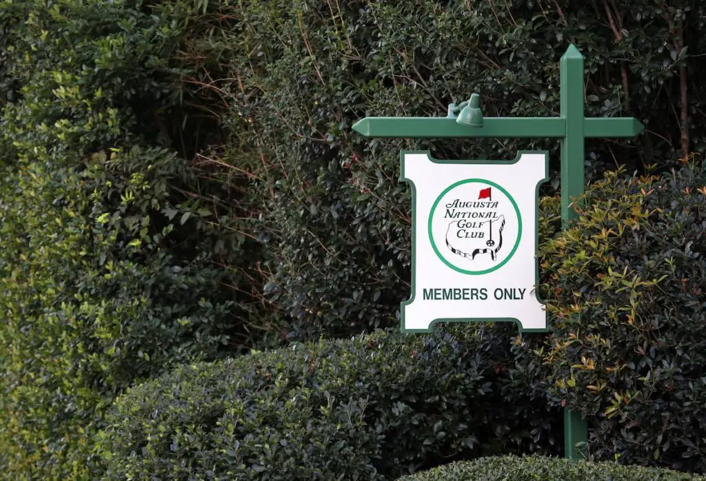 Augusta National Golf Club Sign at Entrance on Washington Road
