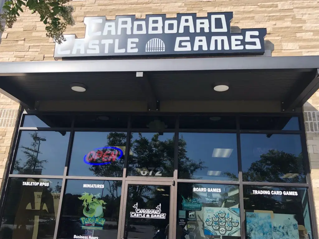 Front Sign at Cardboard Castle Games